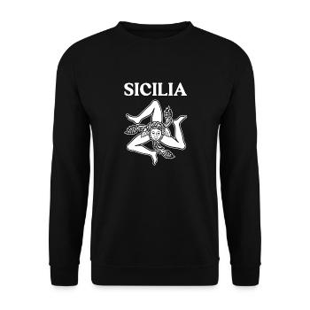 Sizilien flagge Sizilien Palermo Italien - Unisex Pullover - Schwarz - Vorne - Alina (178cm) & Michal (187cm)