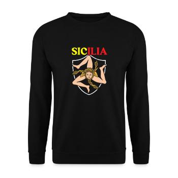 Sizilien flagge Sizilien Palermo Italien - Unisex Pullover - Schwarz - Vorne - Alina (178cm) & Michal (187cm)