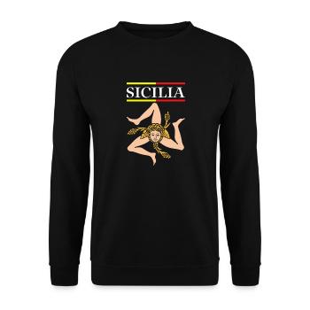 Sizilien flagge Sizilien Palermo Italien - Unisex Pullover - Schwarz - Vorne - Alina (178cm) & Michal (187cm)