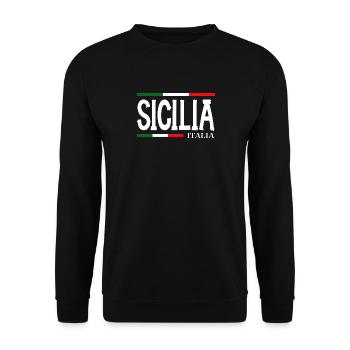 Sicily flag Sicily Palermo Italy - Unisex Sweatshirt - black - Front - Alina (178cm) & Michal (187cm)