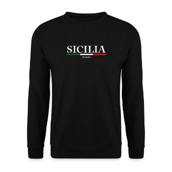 Sizilien flagge Sizilien Palermo Italien - Unisex Pullover - Schwarz - Vorne - Alina (178cm) & Michal (187cm)