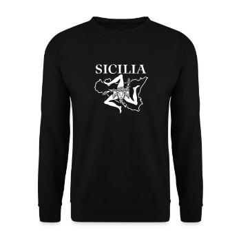 Sizilien flagge Sizilien Palermo Italien - Unisex Pullover - Schwarz - Vorne - Alina (178cm) & Michal (187cm)