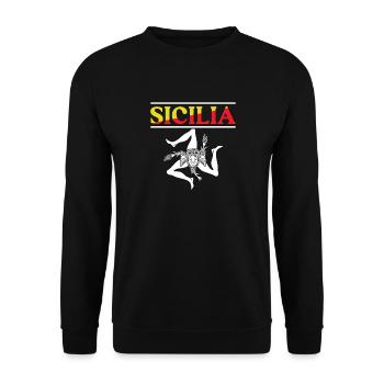 Sizilien flagge Sizilien Palermo Italien - Unisex Pullover - Schwarz - Vorne - Alina (178cm) & Michal (187cm)