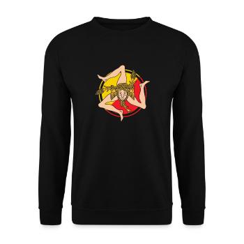 Sizilien flagge Sizilien Palermo Italien - Unisex Pullover - Schwarz - Vorne - Alina (178cm) & Michal (187cm)