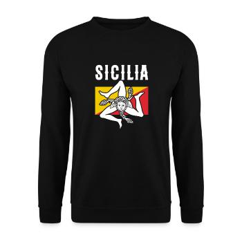 Sicily flag Sicily Palermo Italy - Unisex Sweatshirt - black - Front - Alina (178cm) & Michal (187cm)