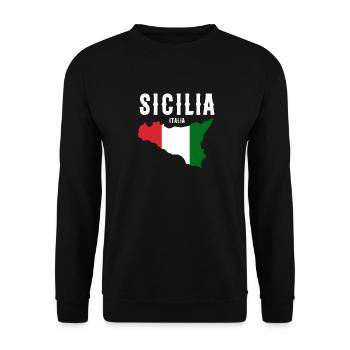 Sizilien flagge Sizilien Palermo Italien - Unisex Pullover - Schwarz - Vorne - Alina (178cm) & Michal (187cm)