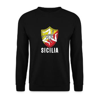 Sizilien flagge Sizilien Palermo Italien - Unisex Pullover - Schwarz - Vorne - Alina (178cm) & Michal (187cm)