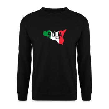 Sizilien flagge Sizilien Palermo Italien - Unisex Pullover - Schwarz - Vorne - Alina (178cm) & Michal (187cm)