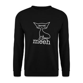 Meeh - Chat méprisant - Funny cat - Sweat-shirt Unisexe - noir - Devant - Alina (178cm) & Michal (187cm)