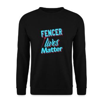 Fencer Lives Matter Cool Retro Fencing Designs - Unisex Sweatshirt - black - Front - Alina (178cm) & Michal (187cm)