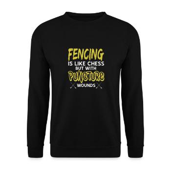 Fencing Is Like Chess But With Puncture Wounds - Unisex Sweatshirt - black - Front - Alina (178cm) & Michal (187cm)