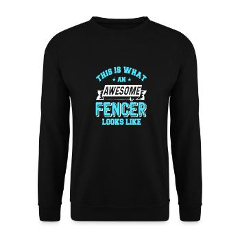 This Is What An Awesome Fencer Looks Like Retro - Unisex Sweatshirt - black - Front - Alina (178cm) & Michal (187cm)
