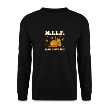 Man I Love Fall - Pumpkin Autumn Season - Unisex Sweatshirt - black - Front - Alina (178cm) & Michal (187cm)