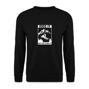 Ride It Like You Stole It, Schneemobil - Unisex Pullover - Schwarz - Vorne - Alina (178cm) & Michal (187cm)