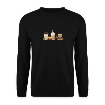Thanksgiving Pumpkin Spice Coffee Drinker - Unisex Sweatshirt - black - Front - Alina (178cm) & Michal (187cm)
