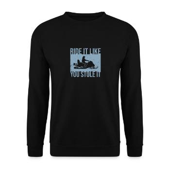 Ride It Like You Stole It, Schneemobil - Unisex Pullover - Schwarz - Vorne - Alina (178cm) & Michal (187cm)