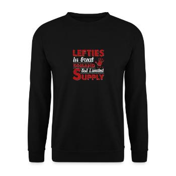 En forte demande mais offre limitée, gaucher - Sweat-shirt Unisexe - noir - Devant - Alina (178cm) & Michal (187cm)