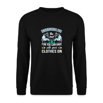 Le plus amusant que vous avez avec les vêtements, la motoneige - Sweat-shirt Unisexe - noir - Devant - Alina (178cm) & Michal (187cm)