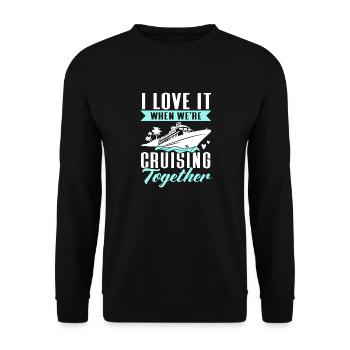 Kreuzfahrt Kreuzfahrtschiff Urlaub Meer - Unisex Pullover - Schwarz - Vorne - Alina (178cm) & Michal (187cm)