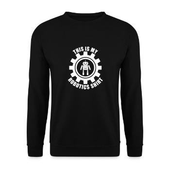Lustiges Zitat Roboter-Mechanik - Unisex Pullover - Schwarz - Vorne - Alina (178cm) & Michal (187cm)