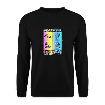 Awesome since 1974. Wakeboard Lifestyle - Unisex Sweatshirt - black - Front - Alina (178cm) & Michal (187cm)