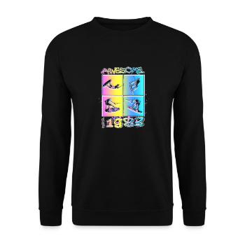 Awesome since 1983. Wakeboard Lifestyle - Unisex Sweatshirt - black - Front - Alina (178cm) & Michal (187cm)