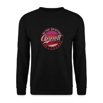 Die frau der Mythos die Legende Annett Geschenk - Unisex Pullover - Schwarz - Vorne - Alina (178cm) & Michal (187cm)