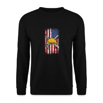 Usa drapeau américain ouvrier de la construction 4 juillet - Sweat-shirt Unisexe - noir - Devant - Alina (178cm) & Michal (187cm)