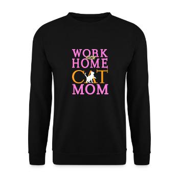 Travail à partir de la maison Chat Maman Rétro Génial Cat Lover - Sweat-shirt Unisexe - noir - Devant - Alina (178cm) & Michal (187cm)