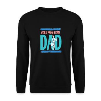 Retro Vintage Work From Home Dad Cool T-Shirt - Unisex Pullover - Schwarz - Vorne - Alina (178cm) & Michal (187cm)