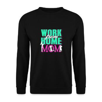 Retro Vintage Work From Home Mom Awesome - Unisex Sweatshirt - black - Front - Alina (178cm) & Michal (187cm)