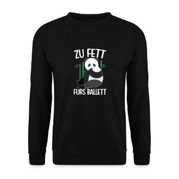 Zu Fett Fürs Ballett Panda Ballerina Abnehmen - Unisex Pullover - Schwarz - Vorne - Alina (178cm) & Michal (187cm)
