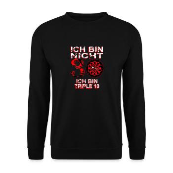 Dart Dartscheibe Dartspieler Bullseye Wurf Design - Unisex Pullover - Schwarz - Vorne - Alina (178cm) & Michal (187cm)