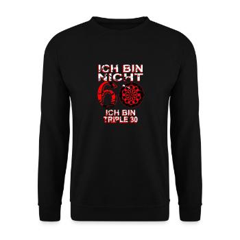 Dart Dartscheibe Dartspieler Bullseye Wurf Design - Unisex Pullover - Schwarz - Vorne - Alina (178cm) & Michal (187cm)