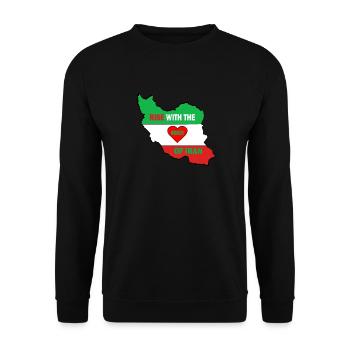 Increase with the women the Iran Freedom Flag - Unisex Sweatshirt - black - Front - Alina (178cm) & Michal (187cm)