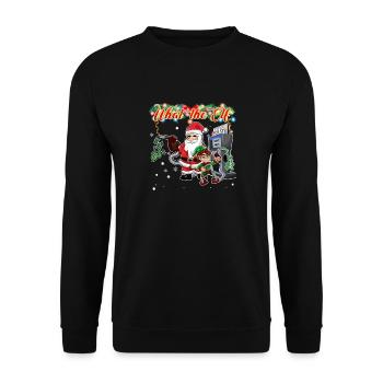 Père Noël et Elf Prix élevé de l’essence - Ce que l’Elfe - Sweat-shirt Unisexe - noir - Devant - Alina (178cm) & Michal (187cm)