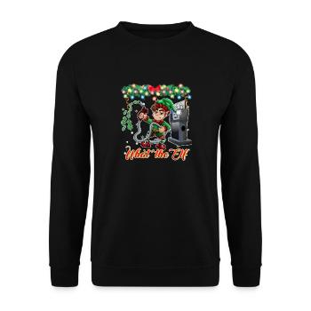 Drôle d’humour gaz cher Noël 2022 - Sweat-shirt Unisexe - noir - Devant - Alina (178cm) & Michal (187cm)