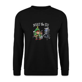 What the Elf - FunnY Christmas Expensive Gas - Unisex Sweatshirt - black - Front - Alina (178cm) & Michal (187cm)