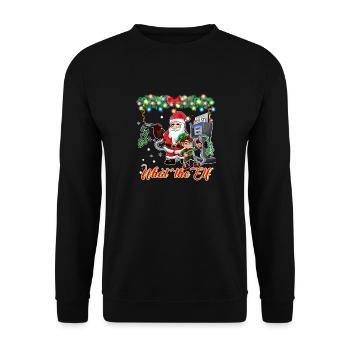 Drôle de Père Noël et Elfe Haut Prix de l’Essence Se plaindre - Sweat-shirt Unisexe - noir - Devant - Alina (178cm) & Michal (187cm)