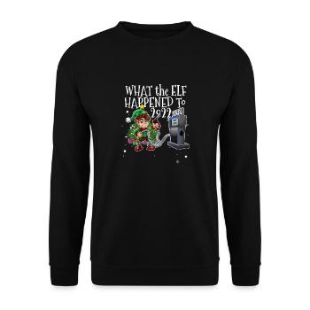 Drôle de Noël 2022 Elf - Ce qui s’est passé l’elfe t - Sweat-shirt Unisexe - noir - Devant - Alina (178cm) & Michal (187cm)