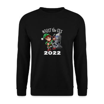 Men Women Cute Elf Christmas Expensive Gas - Unisex Sweatshirt - black - Front - Alina (178cm) & Michal (187cm)