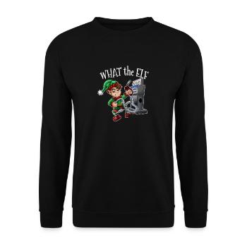 The Angry Elf About Expensive Gas Christmas - Unisex Sweatshirt - black - Front - Alina (178cm) & Michal (187cm)