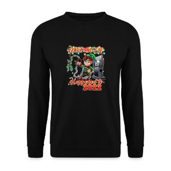 What the Elf Happened to 2022 - Funny Christmas 20 - Unisex Sweatshirt - black - Front - Alina (178cm) & Michal (187cm)