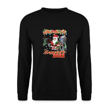 Funny Christmas 2022 - What the Elf Happened to 20 - Unisex Sweatshirt - black - Front - Alina (178cm) & Michal (187cm)