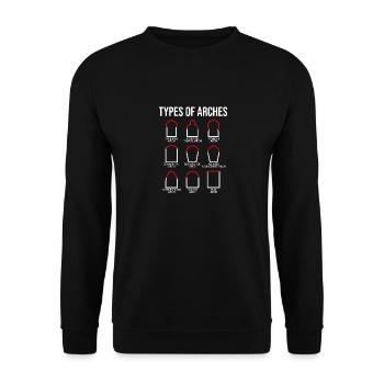 Types Of Arches, Architect Engineer - Unisex Sweatshirt - black - Front - Alina (178cm) & Michal (187cm)