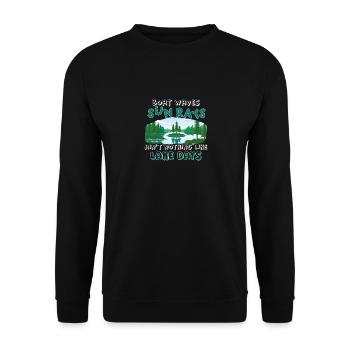 Boat Waves Sun Rays Ain't Nothing Lake Days, See - Unisex Pullover - Schwarz - Vorne - Alina (178cm) & Michal (187cm)