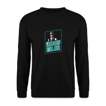 Licensed Stalker, Funny Private Detective - Unisex Sweatshirt - black - Front - Alina (178cm) & Michal (187cm)