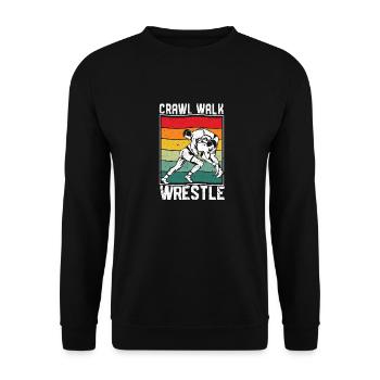 Funny Wrestling Lover Wrestling Training Crawling - Unisex Sweatshirt - black - Front - Alina (178cm) & Michal (187cm)