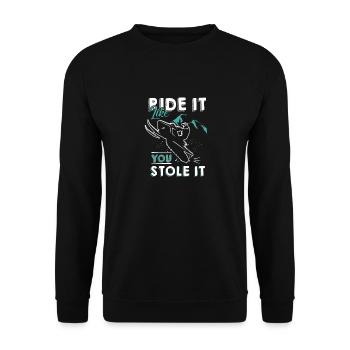 Ride It Like You Stole It, Schneemobil - Unisex Pullover - Schwarz - Vorne - Alina (178cm) & Michal (187cm)