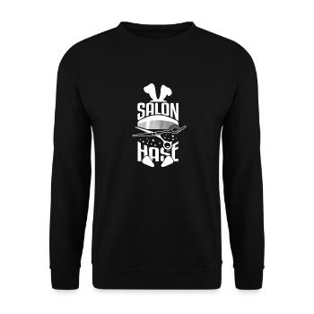 Salon Hase - Hairdresser Friseur Meister Friseurin - Unisex Pullover - Schwarz - Vorne - Alina (178cm) & Michal (187cm)
